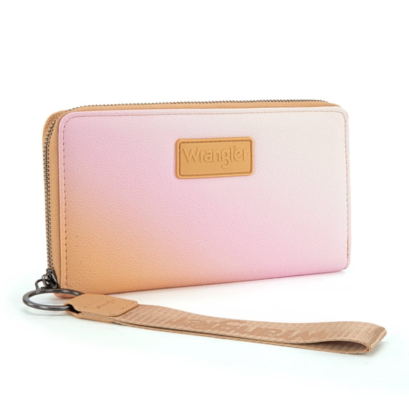 Wrangler Wallet Purse for Women Gradient Wristlet Wallet with Credit Card Holder, Tan