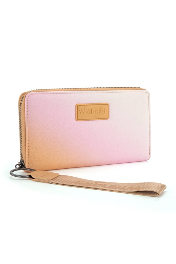 Wrangler Wallet Purse for Women Gradient Wristlet Wallet with Credit Card Holder, Tan