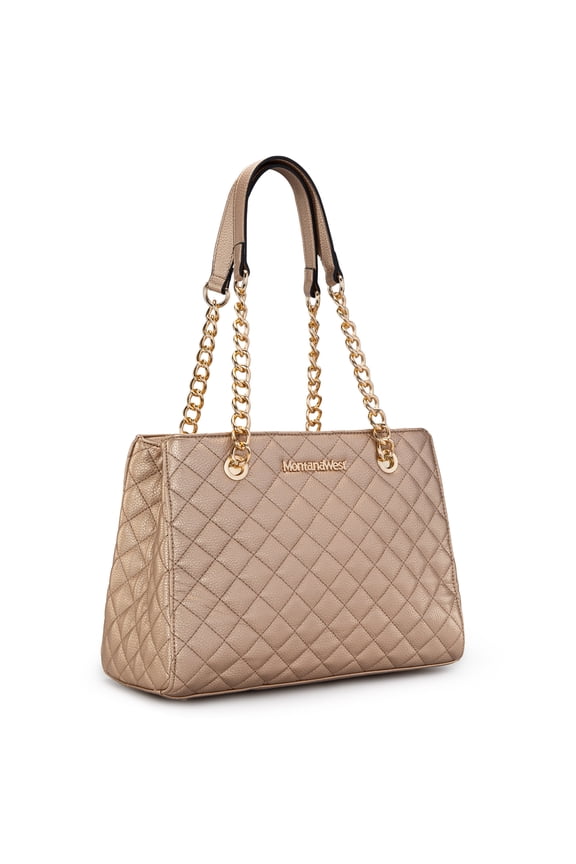 MEDIUM Chain Shoulder Bag for Women Hobo Handbags Tote Purse, Gold