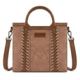 thumbnail image 1 of Wrangler Womens Braided Tote Bag Western Style Suede Top Handle Handbag With Detachable Crossbody Strap, Dark Pink, 1 of 6