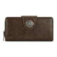 thumbnail image 1 of Montana West Purses for Women RFID Blocking Wallet Large Capacity Phone Clutch Wallet Ladies Western Bifold Wallet Wallets for Women Leather Wallet with Card Holder, Coffee, 1 of 7