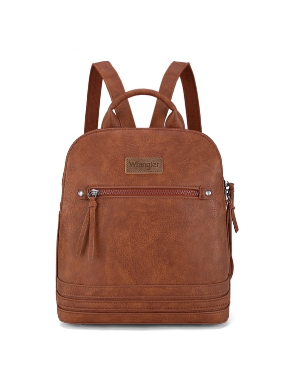Wrangler Backpack Purse for Women Medium Ladies' Bookbag Travel Work Daypacks Bags, Brown