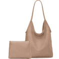 thumbnail image 1 of Montana West Slouchy Hobo Bags for Women Soft Designer Shoulder Purses Ladies Top Handle Handbag, Tan, 1 of 6
