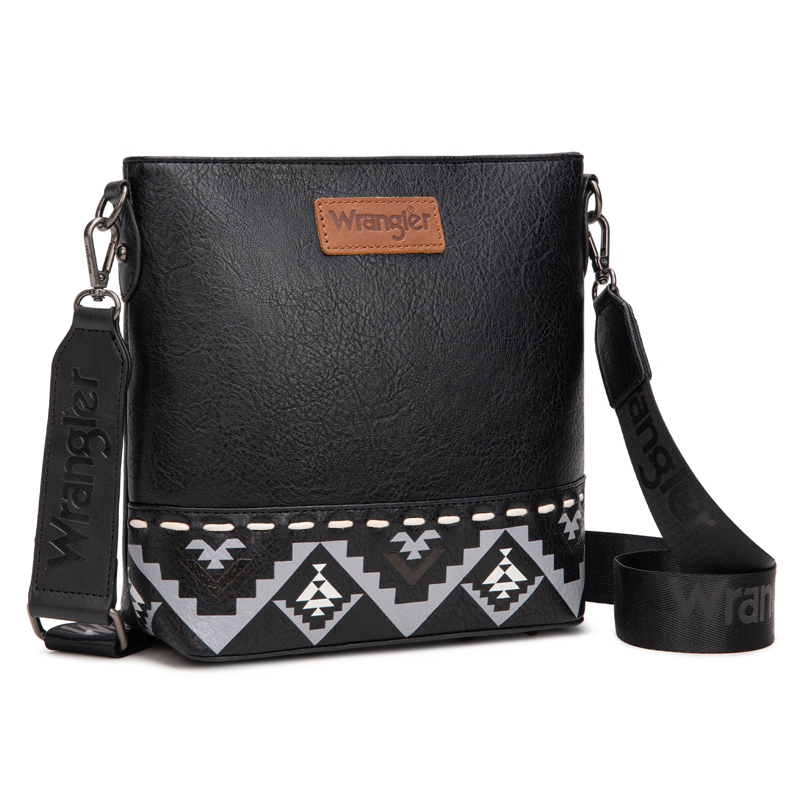 Wrangler Crossbody Purses for Women Two Tone Crossbody Bags Women Purses and Handbags, Art Black