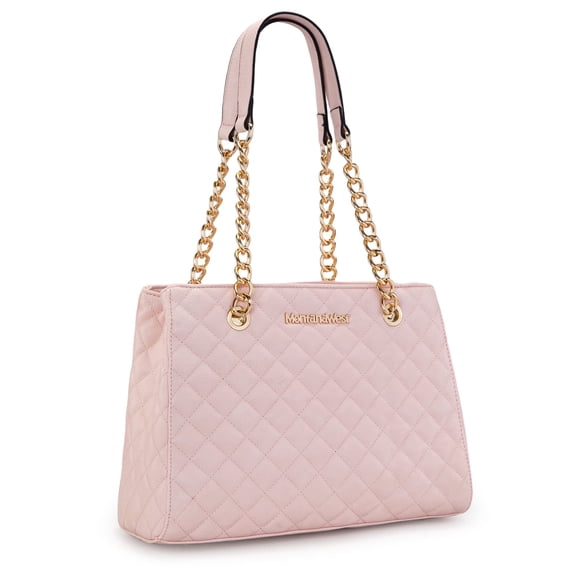 Montana West MEDIUM Chain Shoulder Bag for Women Hobo Handbags Tote Purse, Pink