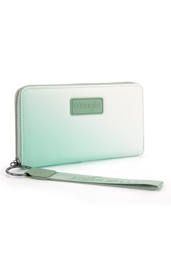 Wrangler Wallet Purse for Women Gradient Wristlet Wallet with Credit Card Holder, Light Green