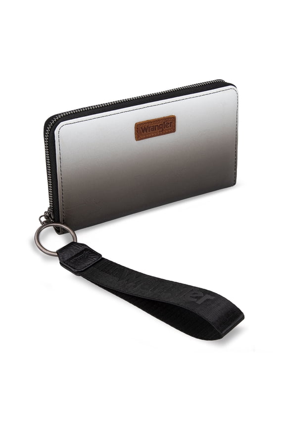 Wrangler Black Wallet for Women RFID Wallets, Card Cases & Money Organizers Ladies Female Large Wristlet Wallet Chic Phone Credit Card Clutch Wallets with Smooth Zipper and ID Window