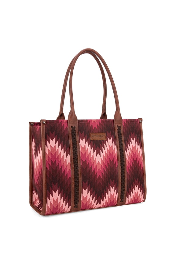 Wrangler Aztec Tote Bag for Women Western Top Handle Handbags and Purses, Pink