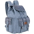 thumbnail image 1 of Wrangler Backpack Purse for Women Men Floral Tooled Designer Travel Bags, Jean, 1 of 7