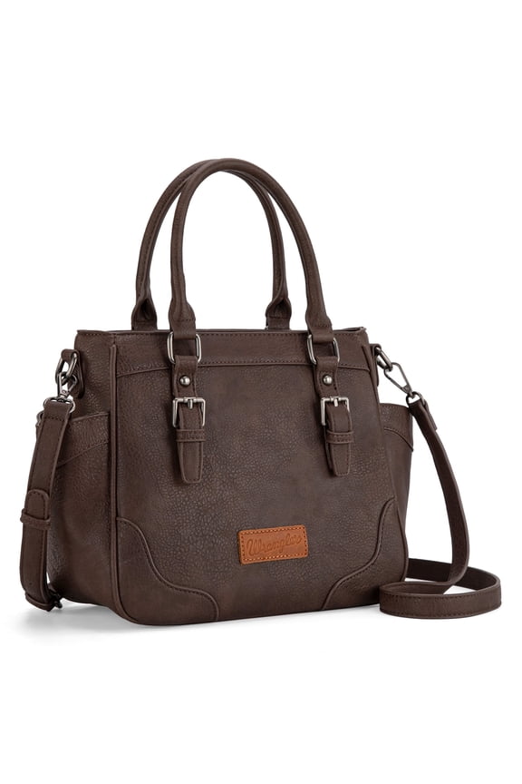 Wrangler Tote Bags for Women Medium Crossbody Purses Designer Top Handle Handbags, Coffee