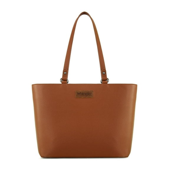 Wrangler Tote Purses for Women Casual Shoulder Handbag Purses with Back Pocket, Brown