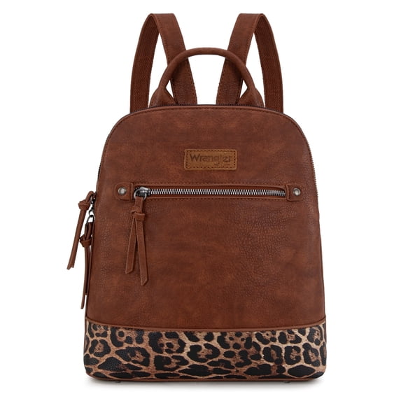 Wrangler Backpack Purse for Women Medium Ladies' Bookbag Travel Work Daypacks Bags, Leopard