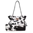 thumbnail image 1 of Wrangler Tote Bag for Women 2PCS Purses and Handbags Drawstring Shoulder Bag with Chain Straps, Cow-Black, 1 of 7