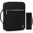 thumbnail image 1 of Montana West Church Bag for Women Men Protective Bible Cover with Leather Bookmark, Black, 1 of 7