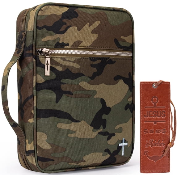 Montana West Church Bag for Women Men Protective Bible Cover with Leather Bookmark, CAMO