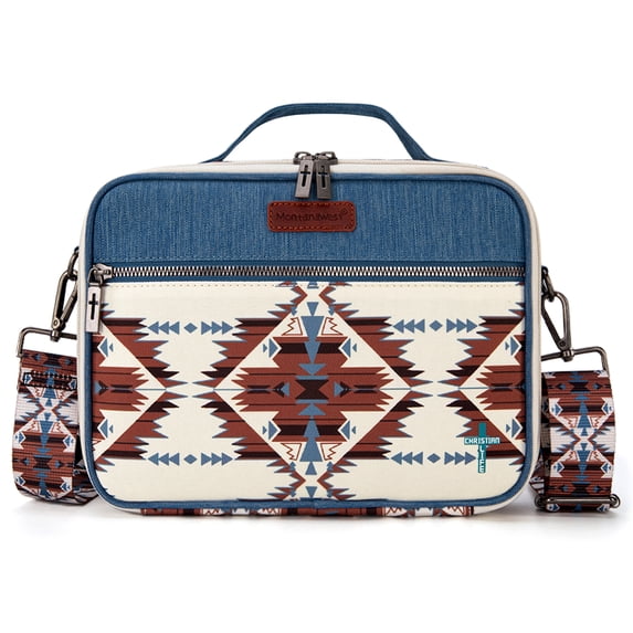 Montana West Bible Cover with Leather Bookmark Crossbody Church Protective Book Bag, Navy