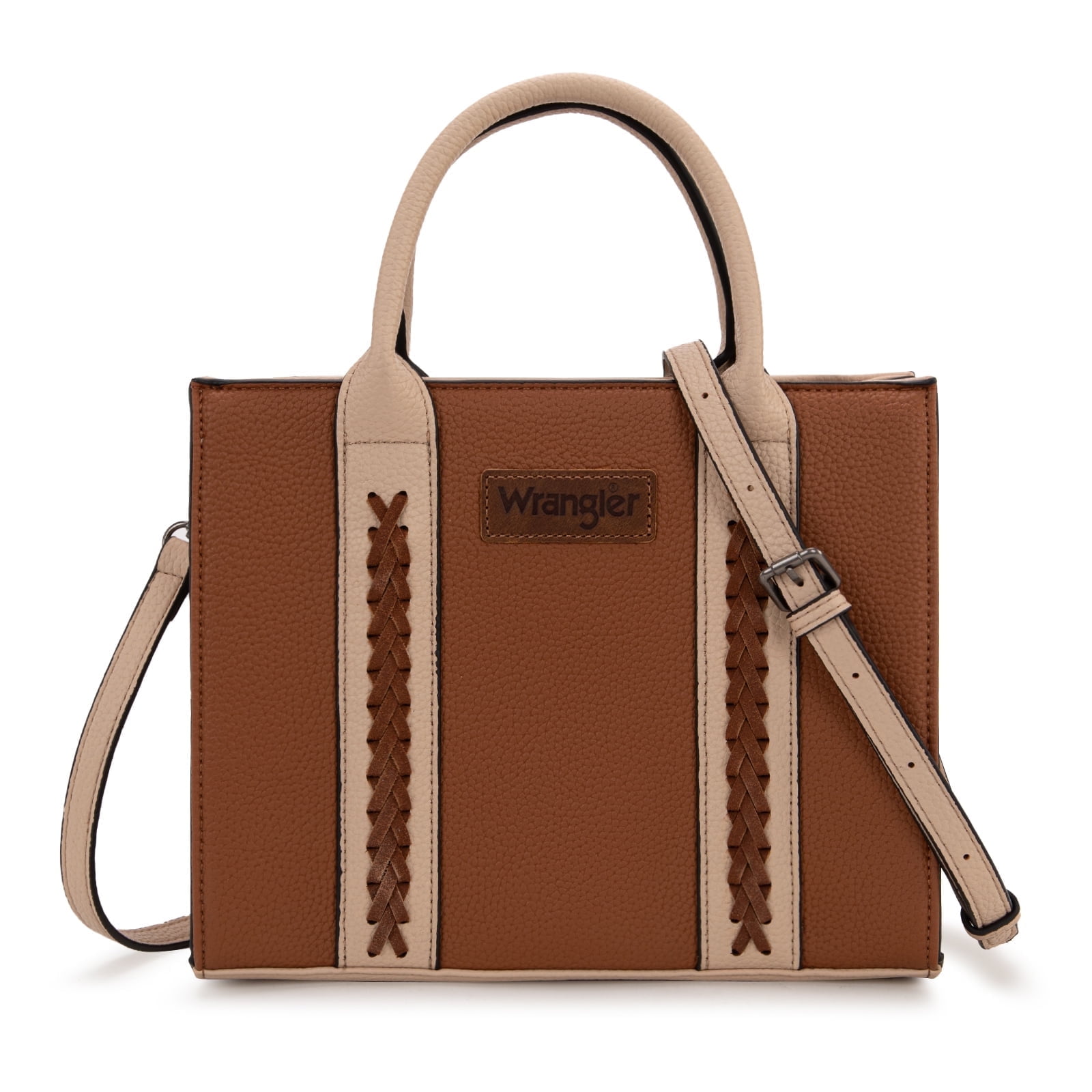 Wrangler Tote Bags for Women and Purse for Women with Adjustable Strap, Brown