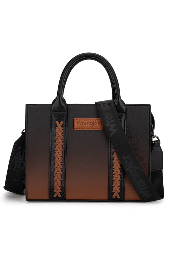 Wrangler Medium Tote Bag for Women Designer Satchel Handbags Top-handle Purses with Strap, Black