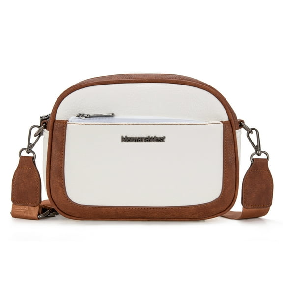 Montana West Small Crossbody Bags for Women Cow Print Purse Triple Zip Shoulder Handbags with Wide Strap