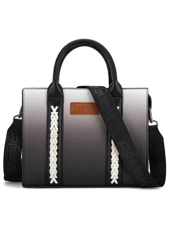 Wrangler Medium Tote Bag for Women Designer Satchel Handbags Top-handle Purses with Strap, White
