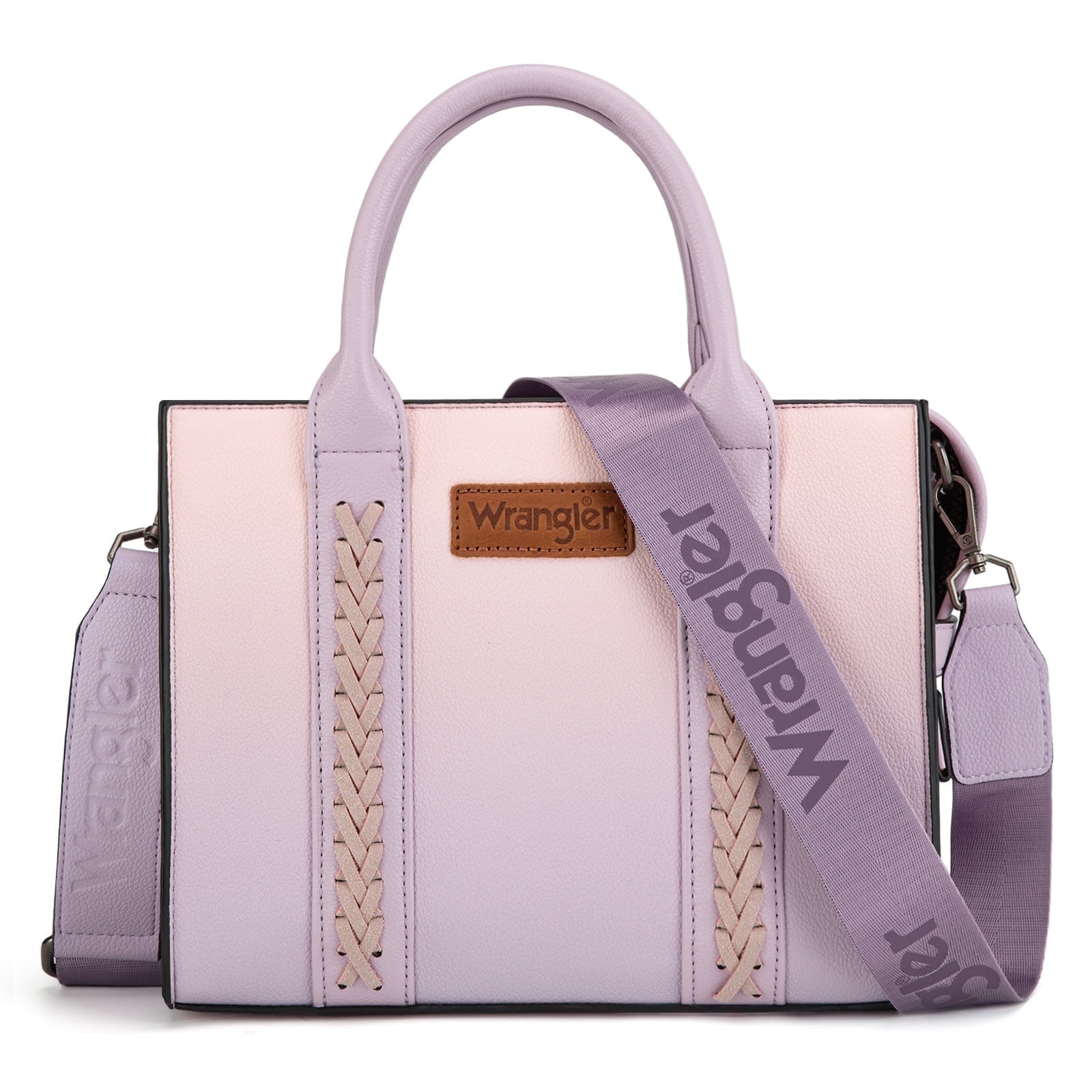Wrangler Medium Tote Bag for Women Designer Satchel Handbags Top-handle Purses with Strap, Pink