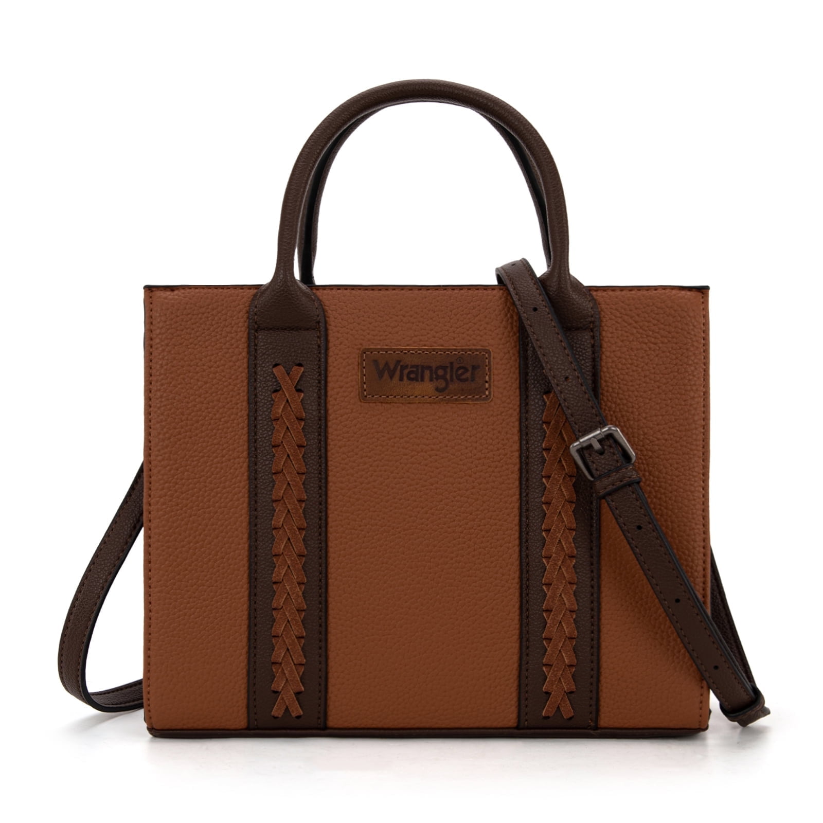 Wrangler Tote Bags for Women and Purse for Women with Adjustable Strap, Brown-Coffee
