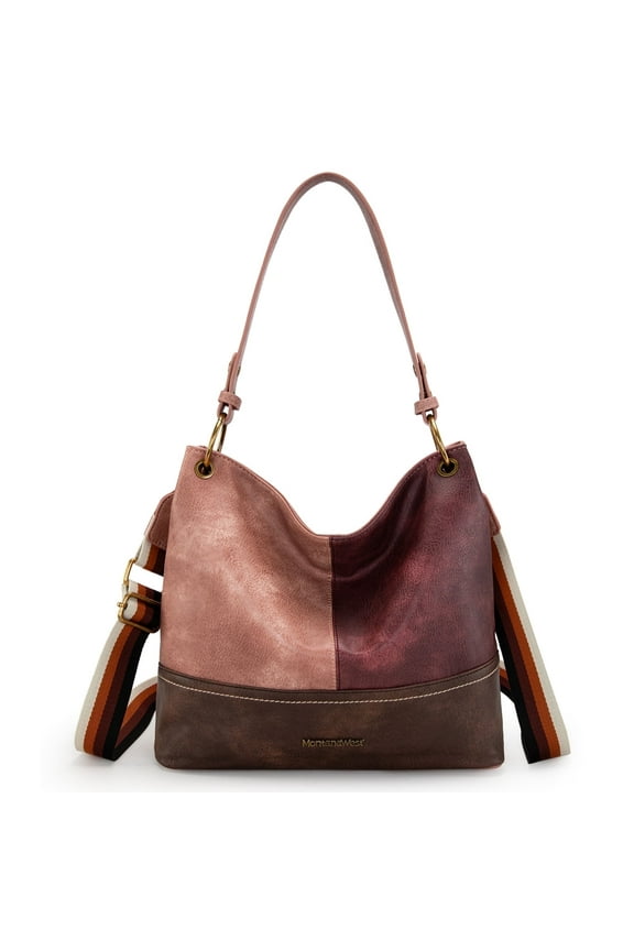 Purses for Women Hobo Shoulder Handbags with Zipper, Pink