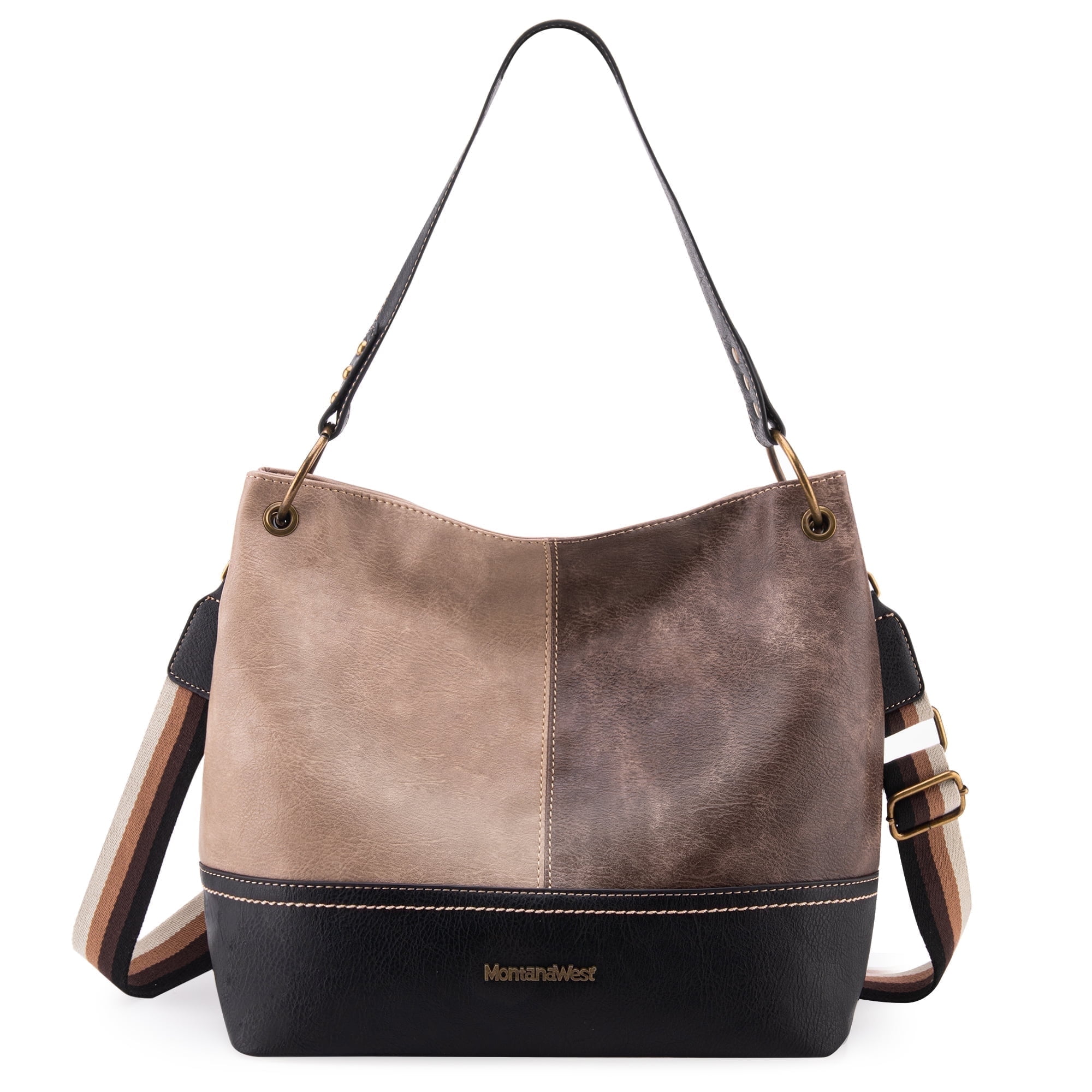 Montana West Purses for Women Hobo Shoulder Handbags with Zipper, Tan