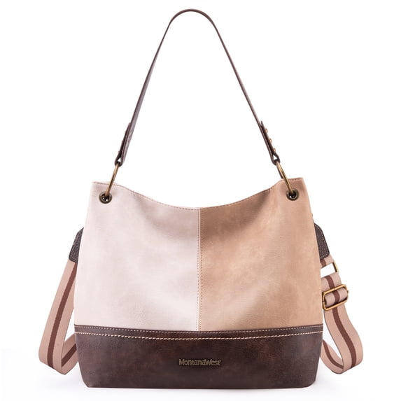 Montana West Purses for Women Hobo Shoulder Handbags with Zipper, Beige