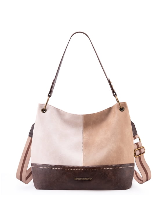 Purses for Women Hobo Shoulder Handbags with Zipper, Beige
