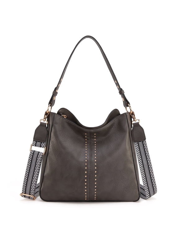 Hobo Bags for Women Top Handle Satchel Shoulder Purse Bucket Handbag, A-Gray