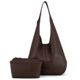 thumbnail image 1 of Montana West Hobo Bags Purse for Women Ultra Soft Foldable Shoulder Slouchy Handbags with Cosmetic bag, Coffee, 1 of 7