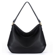 Soft Hobo Bags for Women Purses and Handbags Shoulder Satchel Bag, Solid Black deal from Walmart