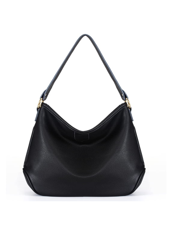 Soft Hobo Bags for Women Purses and Handbags Shoulder Satchel Bag, Solid Black