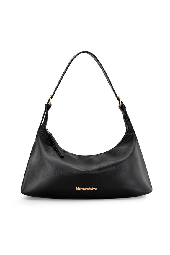 Hobo Bags for Women Shoulder Trendy Purses Leather Clutch Purse and Handbags, Black