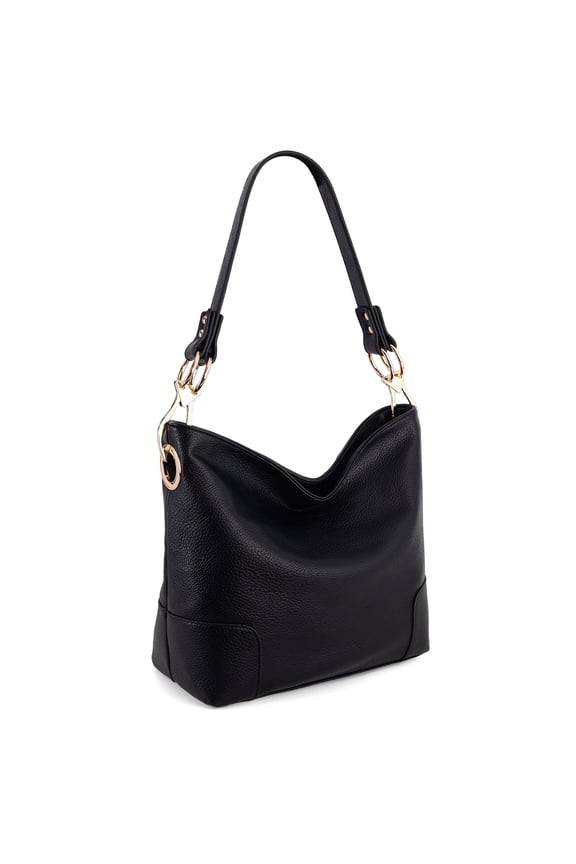 Hobo Bags for Women Top Handle Satchel Shoulder Purse Bucket Handbag, Black