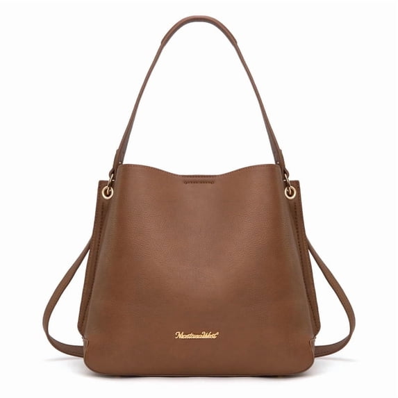 Montana West Hobo Purse for Women Bucket Shoulder Bag with Crossbody Strap, Dark Brown