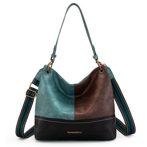 Purses for Women Hobo Shoulder Handbags with Zipper, Turquoise