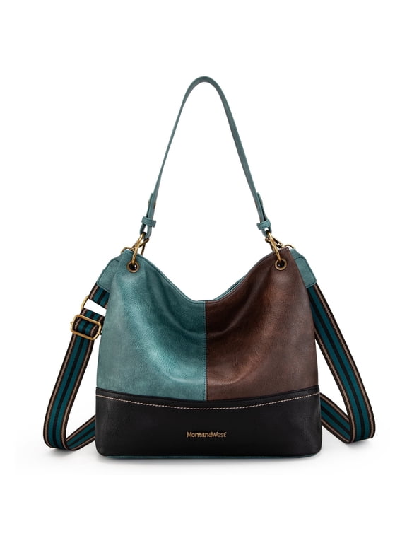 Purses for Women Hobo Shoulder Handbags with Zipper, Turquoise