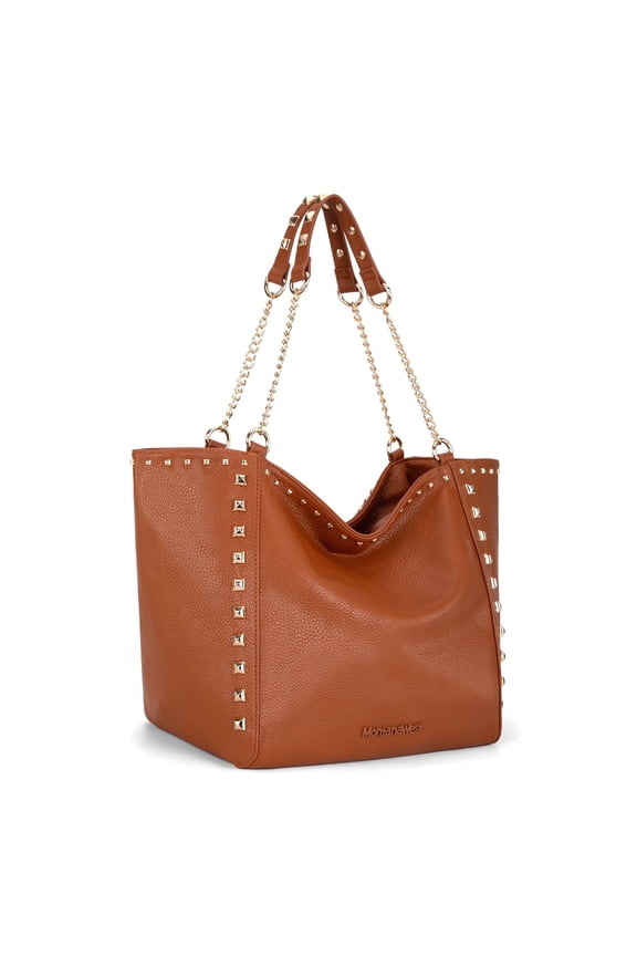 Large Tote Bag for Women Oversized Shoulder Purses with Chain Handbags, Brown