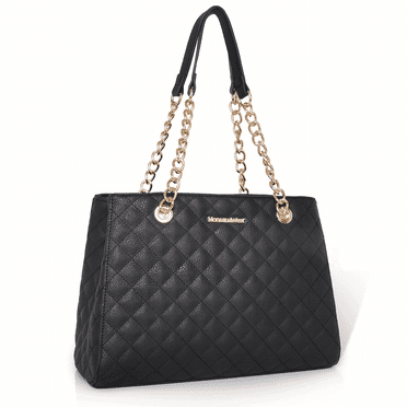 Montana West MEDIUM Chain Shoulder Bag for Women Hobo Handbags Tote Purse, Black