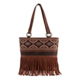 thumbnail image 1 of Montana West Western Fringe Tote Bag for Women Aztec Tooled Embroidery Shoulder Purse, Brown, 1 of 7