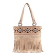 thumbnail image 1 of Montana West Western Fringe Tote Bag for Women Aztec Tooled Embroidery Shoulder Purse, Tan, 1 of 7