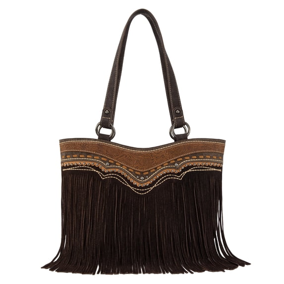 Montana West Western Tote Bag for Women Fashion Tassel Purse Stylish Fringe Design, Coffee