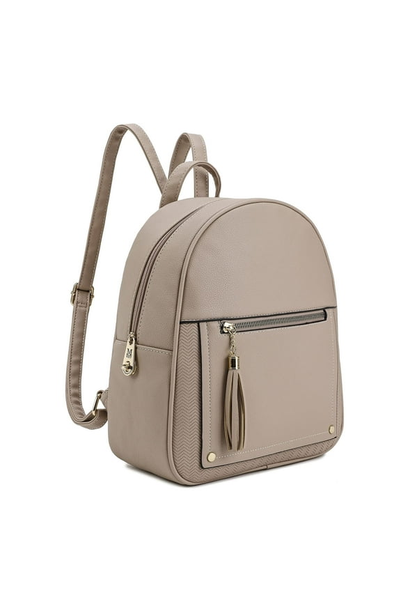 Medium Backpack Purse for Women Anti Theft Backpack with Secured Zipper & Tassel, Khaki Backpack