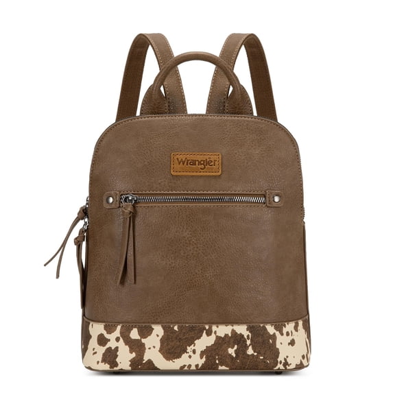 Wrangler Backpack Purse for Women Medium Ladies' Bookbag Travel Work Daypacks Bags, Cow-Coffee
