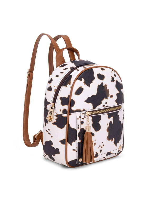 Purse Medium Backpack for Women Anti Theft Backpacks with Secured Zipper, COW-Brown