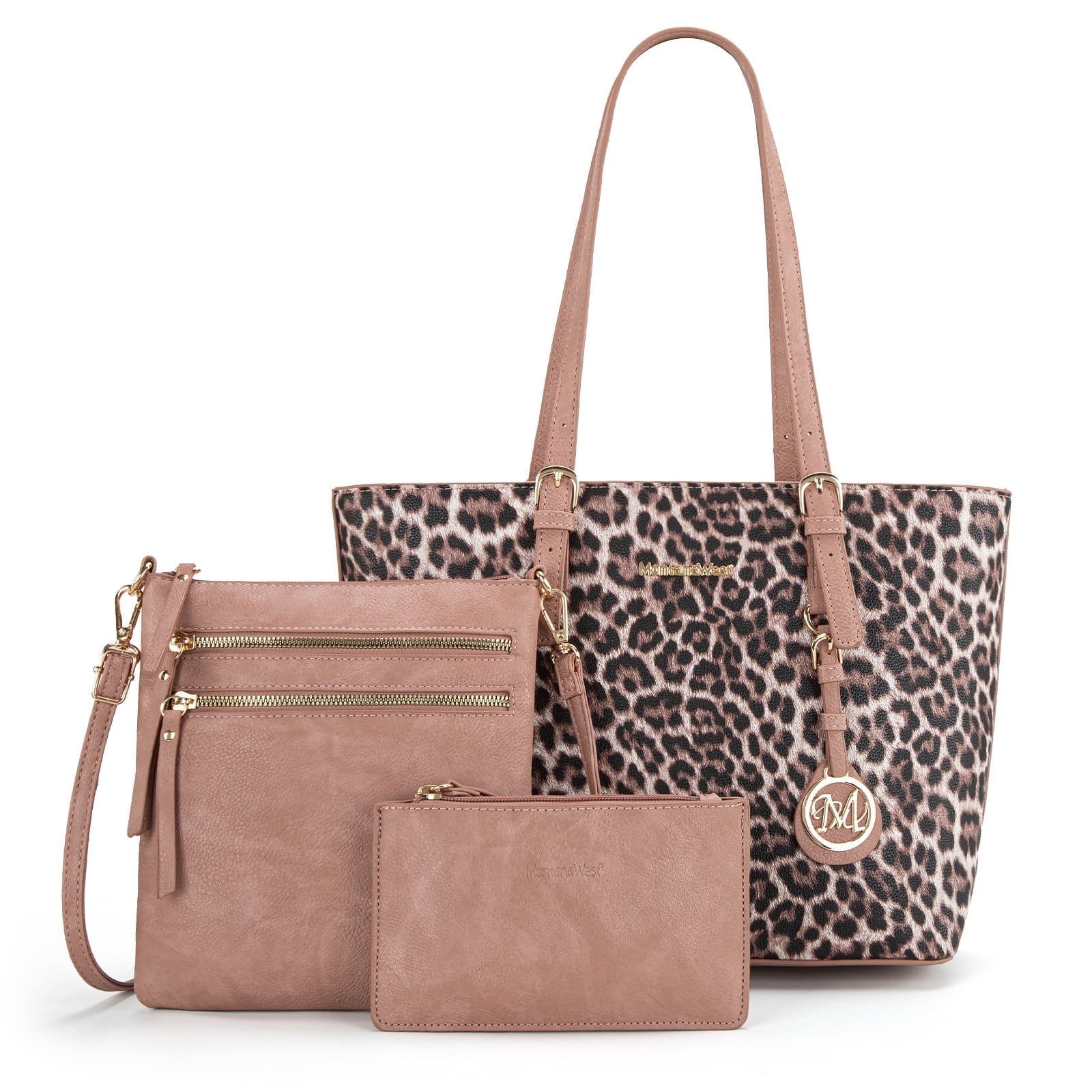 Montana West Purses for Women Tote Bag 3Pcs Set Leopard Print Satchel Handbags
