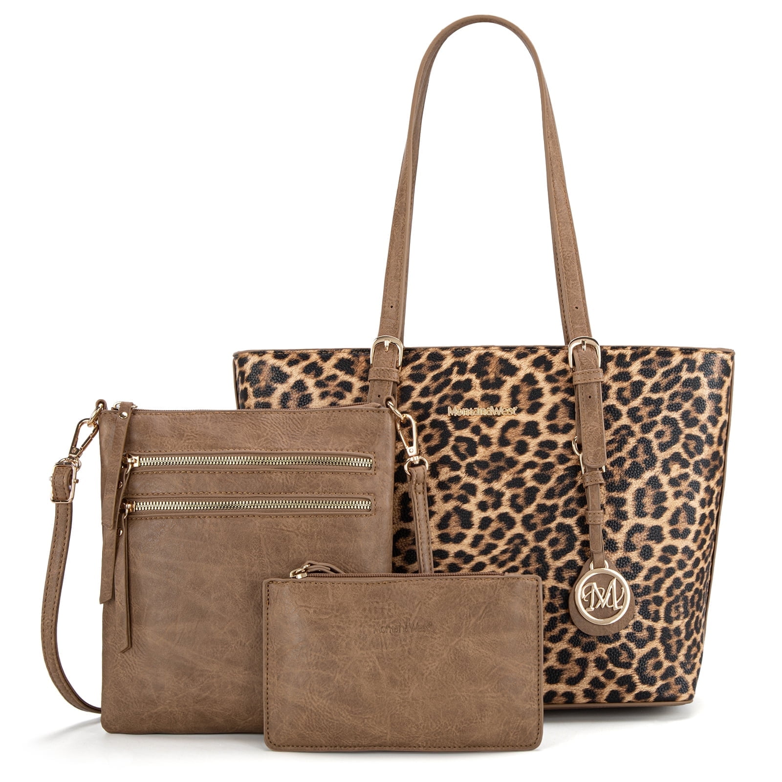 Montana West Purses for Women Tote Bag 3Pcs Set Leopard Print Satchel Handbags
