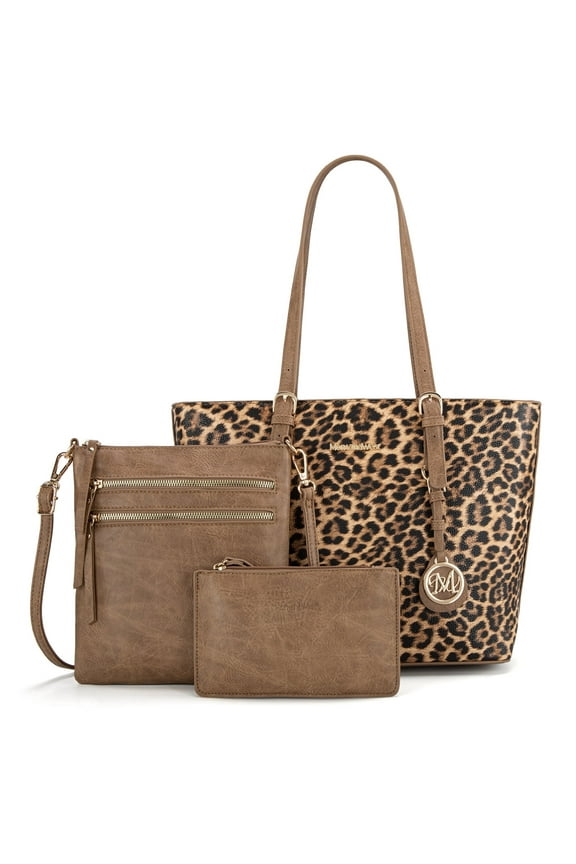 Purses for Women Tote Bag 3Pcs Set Leopard Print Satchel Handbags